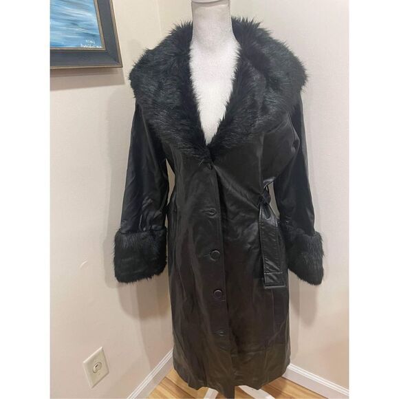 Petit Moments Solange Vegan Leather Coat Size L - Picture 6 of 12